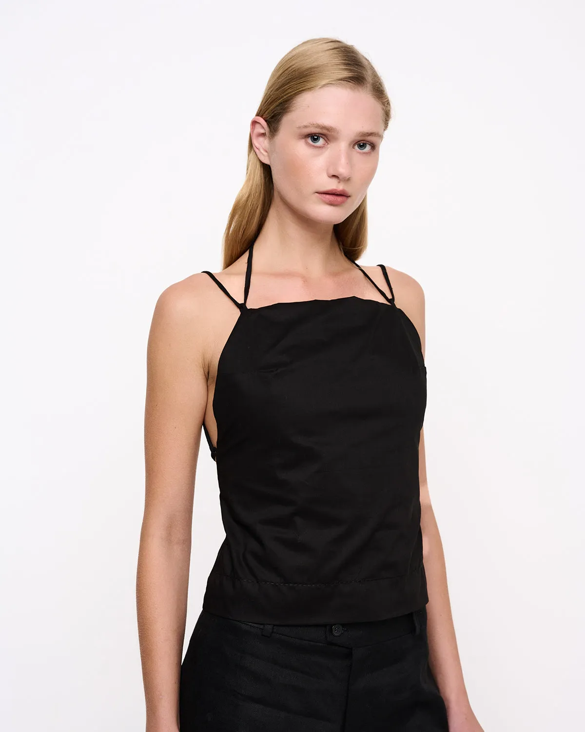 Black Backless Top